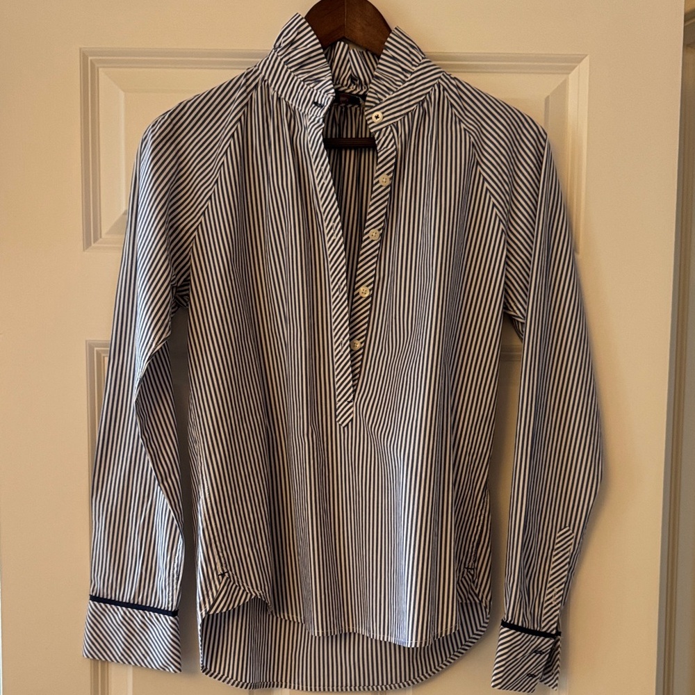 Vineyard Vines Striped Shirt with Ruffle Collar